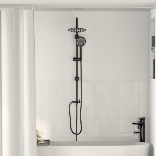 vidaXL Duschsystem Svart 47 x 20 x 95 cm Rostfritt stål