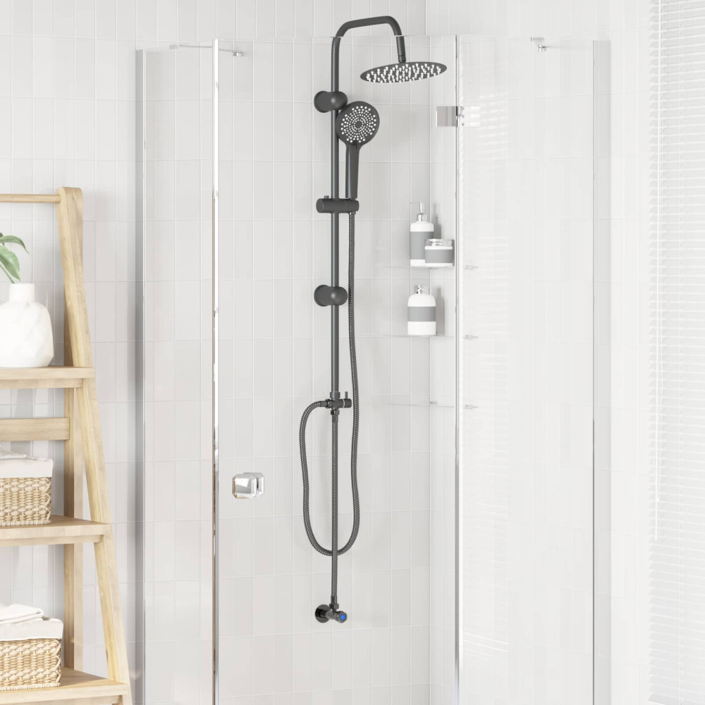 Produktbild för Duschsystem Svart 47 x 20 x 95 cm Rostfritt stål