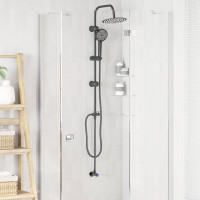 Produktbild för Duschsystem Svart 47 x 20 x 95 cm Rostfritt stål