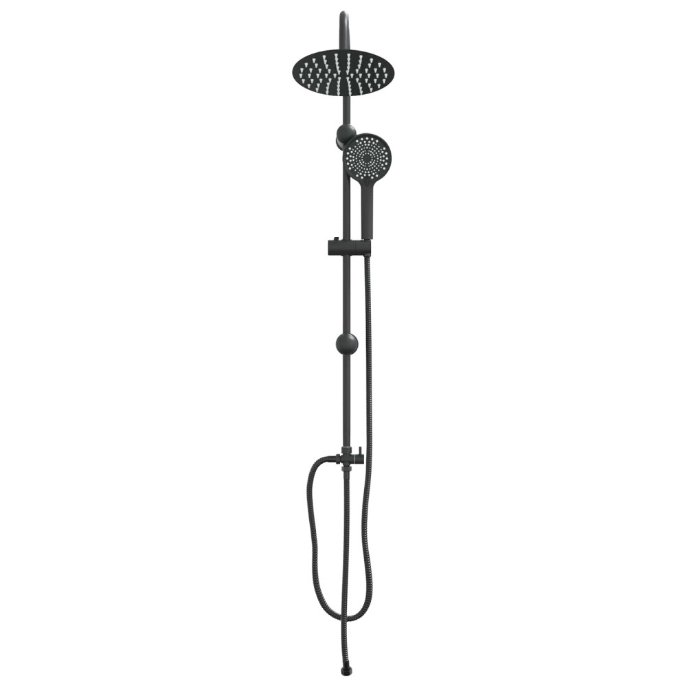 Produktbild för Duschsystem Svart 47 x 20 x 95 cm Rostfritt stål