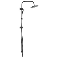 Produktbild för Duschsystem Svart 47 x 20 x 95 cm Rostfritt stål