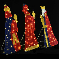 Produktbild för 3 vise männens julbelysning 3 st Varmvit 105 cm tyg LED-lampor