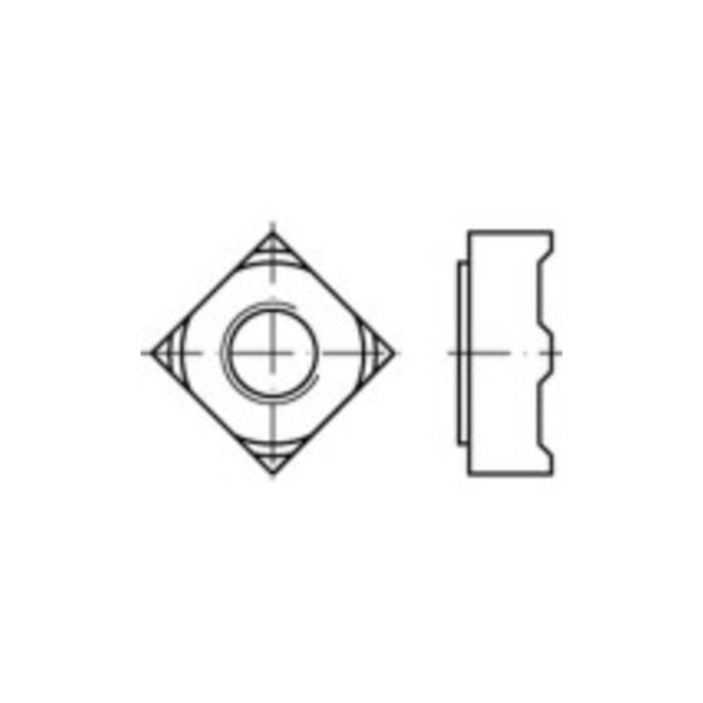 Produktbild för Toolcraft TOOLCRAFT 119085 fyrkantmuttrar M5 DIN 928 stål 10...