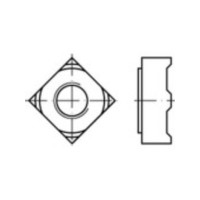 Produktbild för Toolcraft TOOLCRAFT 119085 fyrkantmuttrar M5 DIN 928 stål 10...