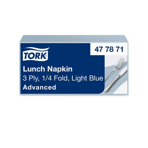 TORK Servett TORK Lunch 3-lags ljusblå 150/fp