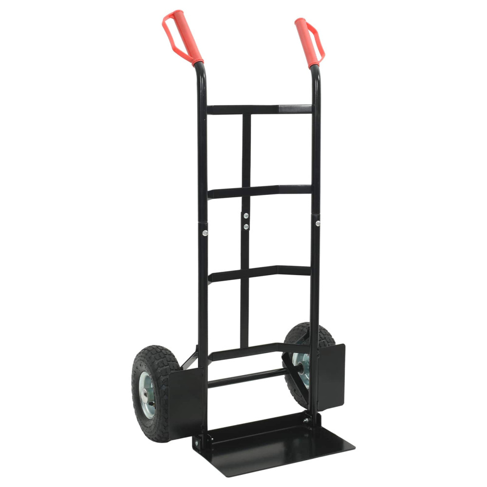 Produktbild för Utökningsbar Handvagn Svart och Röd 57 x 46 x 113 cm Stål