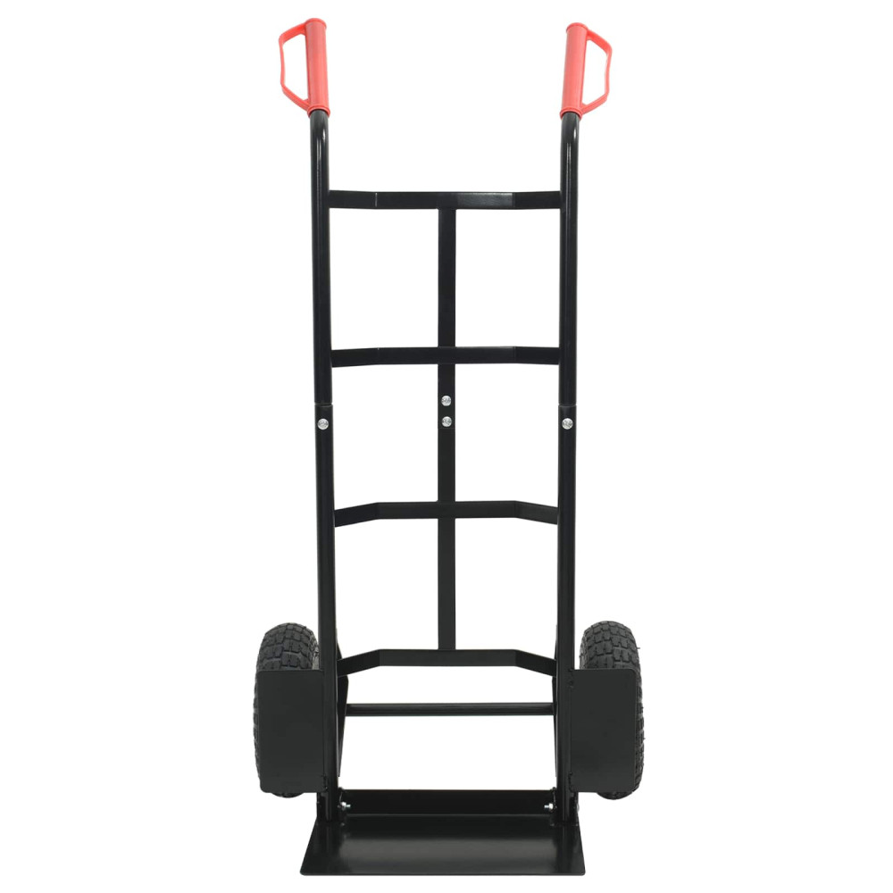Produktbild för Utökningsbar Handvagn Svart och Röd 57 x 46 x 113 cm Stål