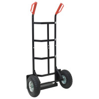 Produktbild för Utökningsbar Handvagn Svart och Röd 57 x 46 x 113 cm Stål