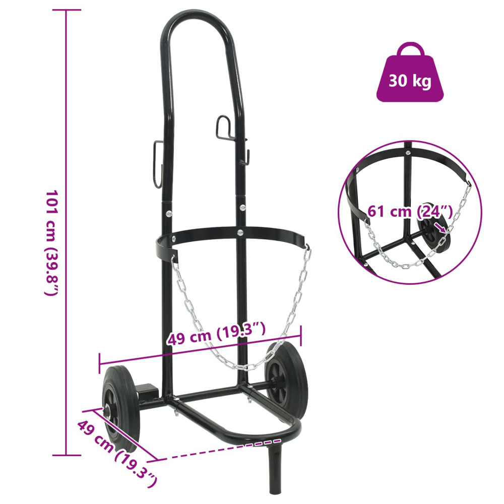 Produktbild för Handvagn Svart och Röd 49 x 49 x 101 cm Stål