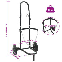 Produktbild för Handvagn Svart och Röd 49 x 49 x 101 cm Stål