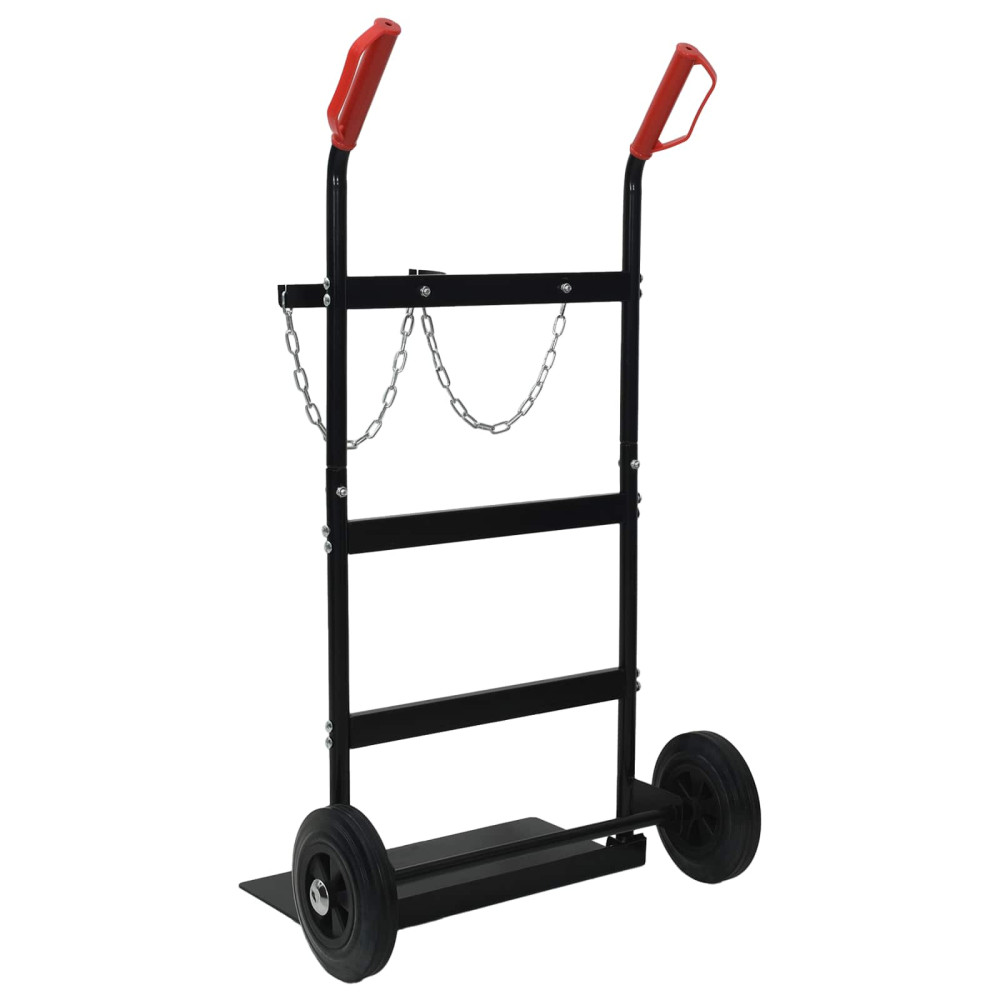 Produktbild för Handvagn Svart och Röd 63 x 43,5 x 110 cm Stål