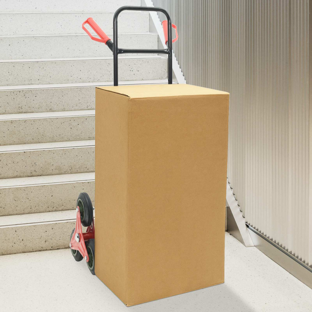 Produktbild för Handvagn Svart och Röd 64,5 x 49,5 x 114 cm Stål