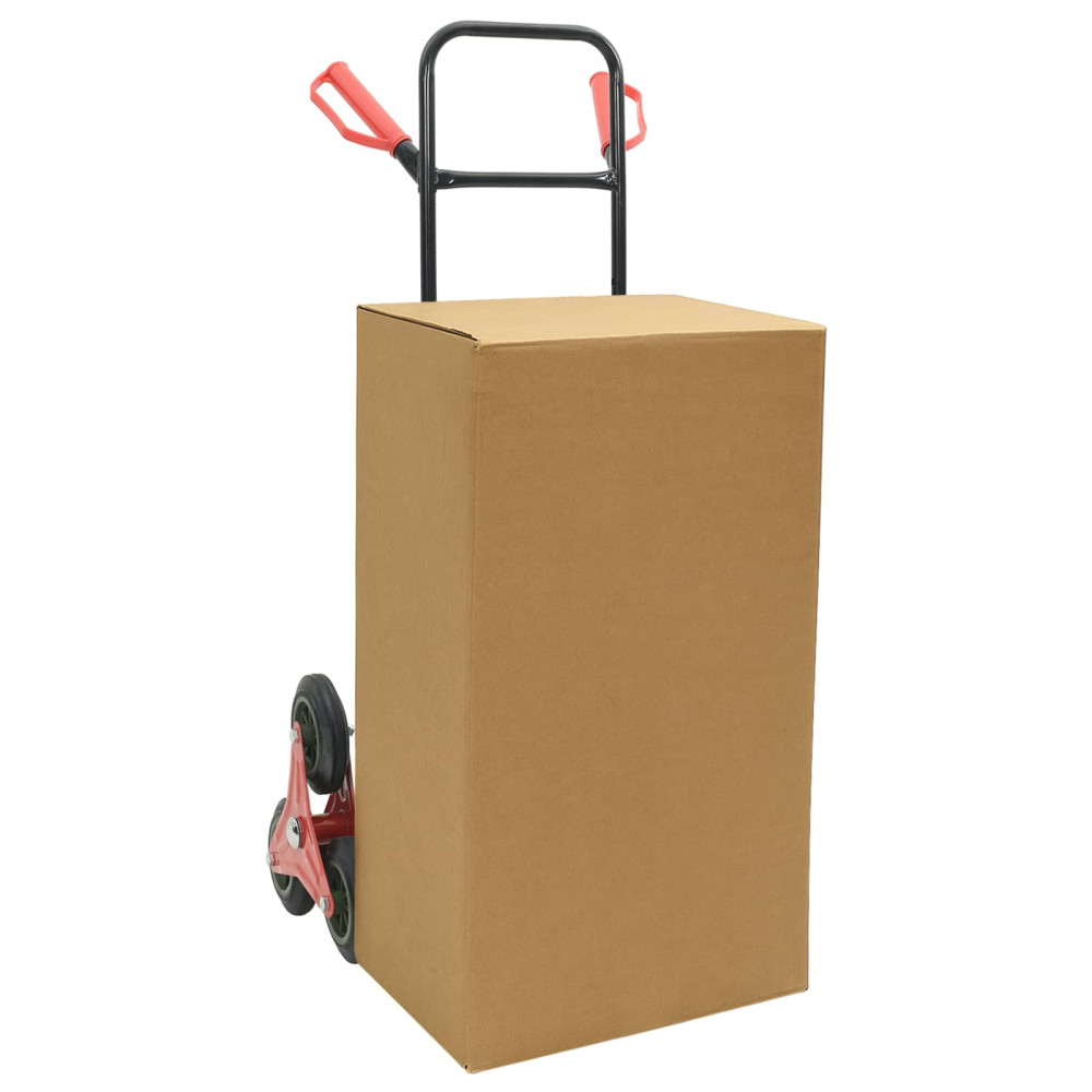 Produktbild för Handvagn Svart och Röd 64,5 x 49,5 x 114 cm Stål
