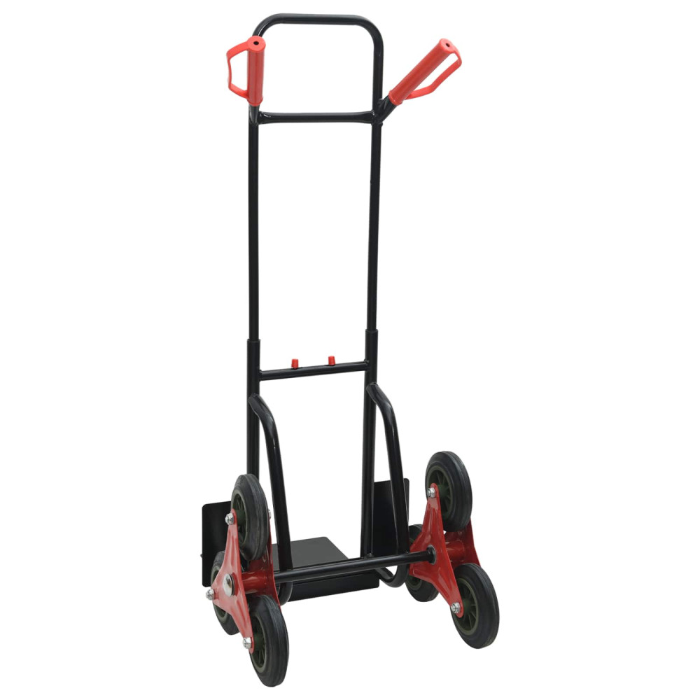 Produktbild för Handvagn Svart och Röd 64,5 x 49,5 x 114 cm Stål