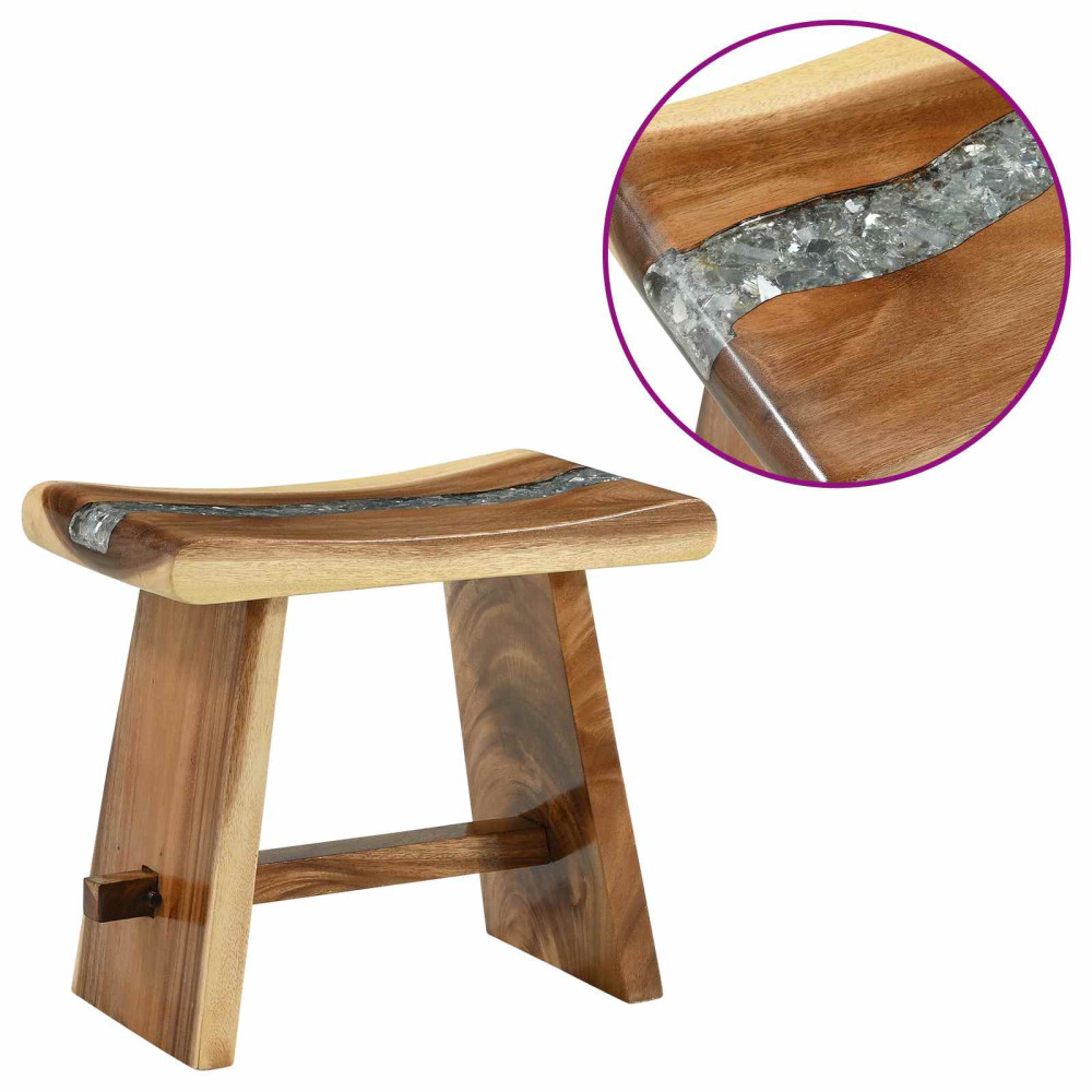 Produktbild för Duschpall Naturfärg 50 x 30 x 44 cm Massivt Suarträd