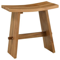 Produktbild för Badrumspall Brun 50 x 29,5 x 50,5 cm Massivt teakträ