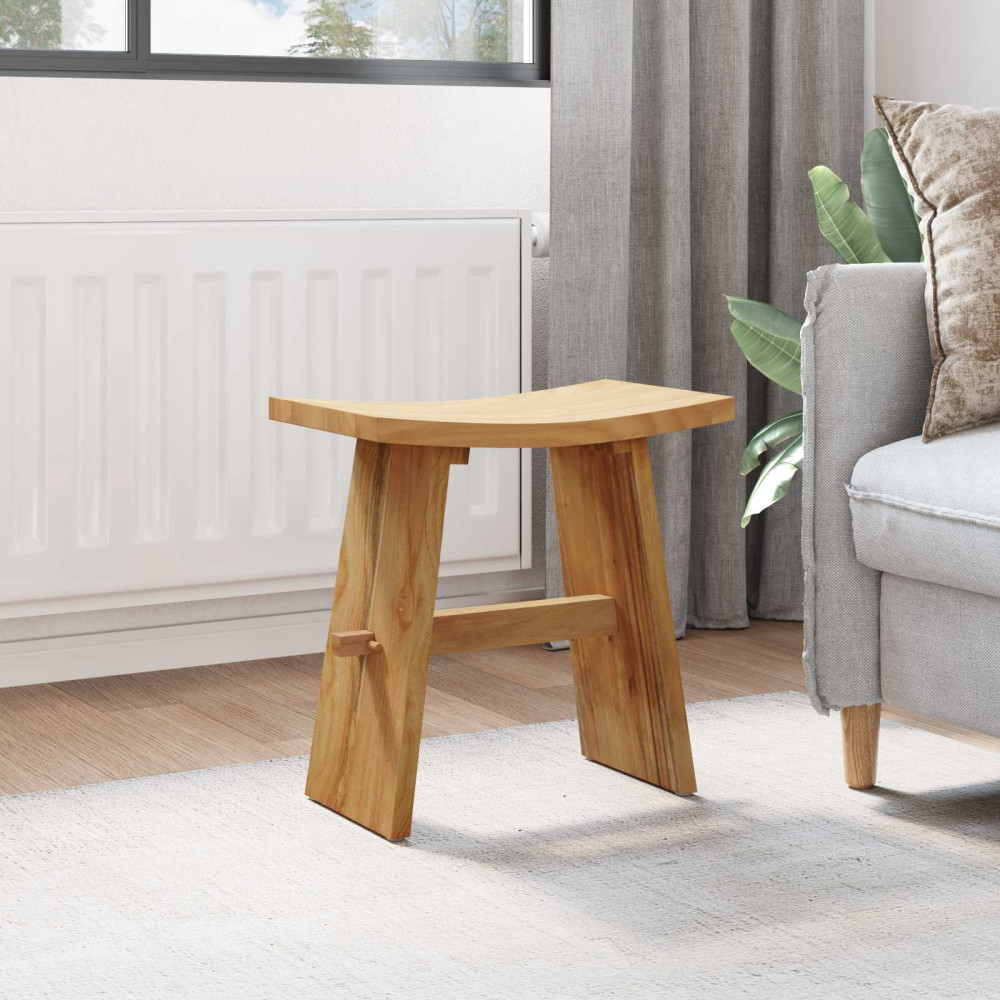 Produktbild för Badrumspall Brun 50 x 29,5 x 50,5 cm Massivt teakträ