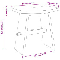 Produktbild för Badrumspall Brun 50 x 29,5 x 50,5 cm Massivt teakträ