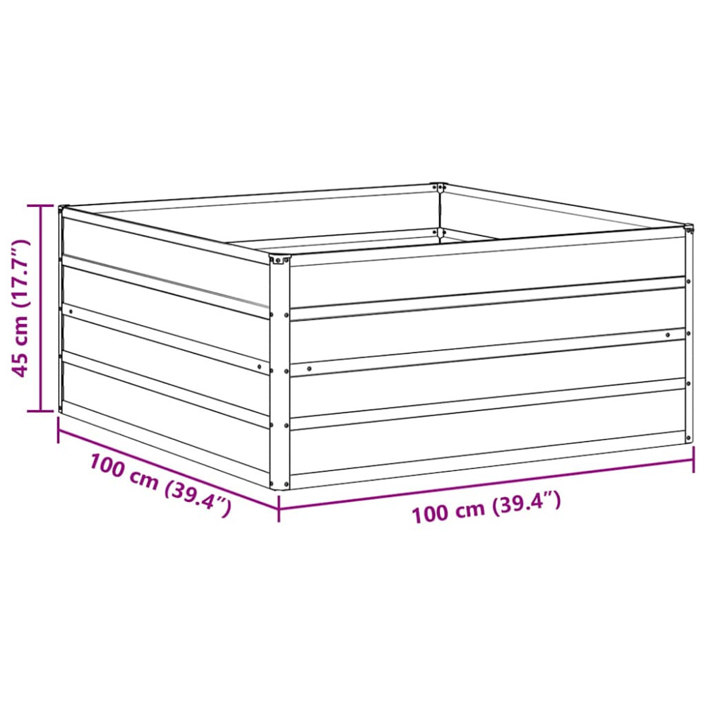 Produktbild för Upphöjd odlingslåda Ljusbrun 100 x 100 x 45 cm