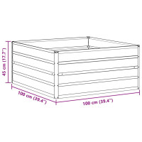 Produktbild för Upphöjd odlingslåda Ljusbrun 100 x 100 x 45 cm