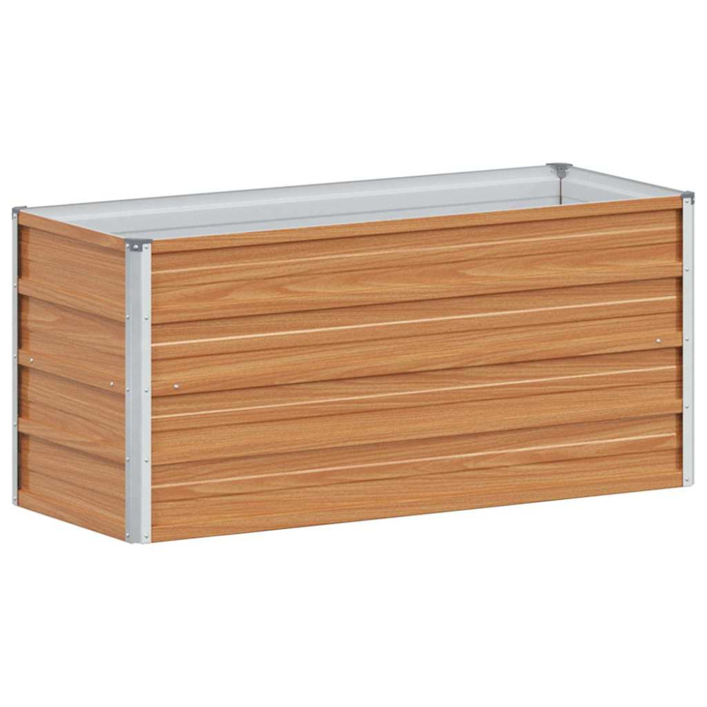 Produktbild för Upphöjd odlingslåda Ljusbrun 100 x 40 x 45 cm Galvaniserat stål