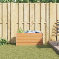Produktbild för Upphöjd odlingslåda Ljusbrun 100 x 40 x 45 cm Galvaniserat stål