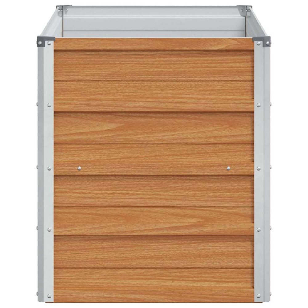 Produktbild för Upphöjd odlingslåda Ljusbrun 100 x 40 x 45 cm Galvaniserat stål