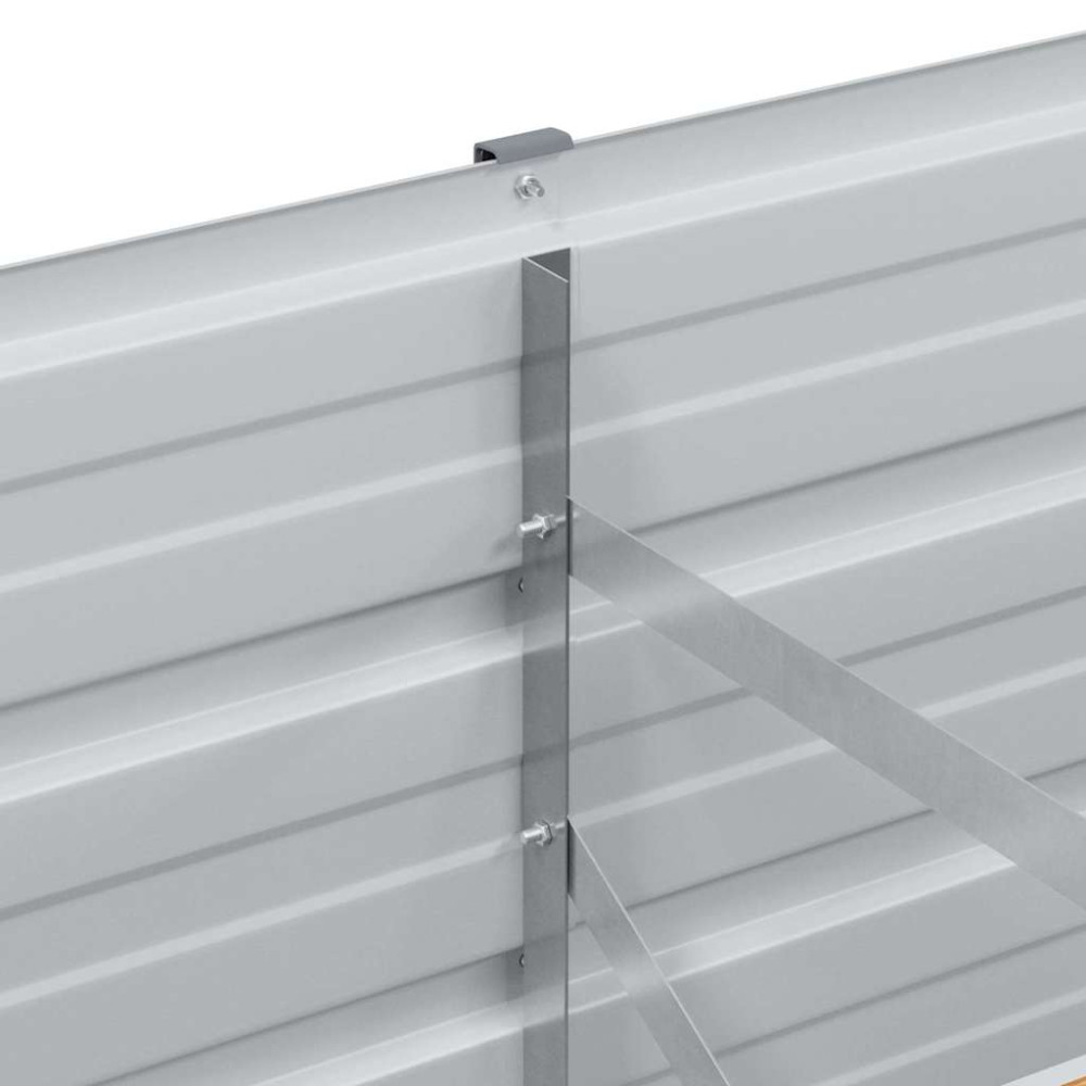 Produktbild för Upphöjd odlingslåda Ljusbrun 100 x 40 x 45 cm Galvaniserat stål
