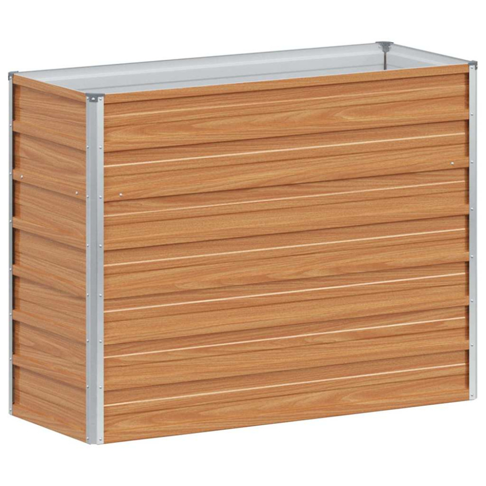 Produktbild för Upphöjd odlingslåda Ljusbrun 100 x 40 x 77 cm Galvaniserat stål