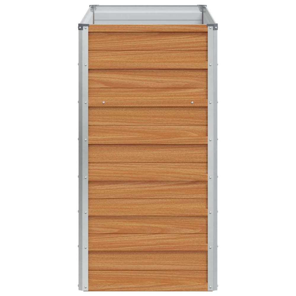 Produktbild för Upphöjd odlingslåda Ljusbrun 100 x 40 x 77 cm Galvaniserat stål
