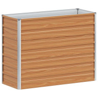 Produktbild för Upphöjd odlingslåda Ljusbrun 100 x 40 x 77 cm Galvaniserat stål