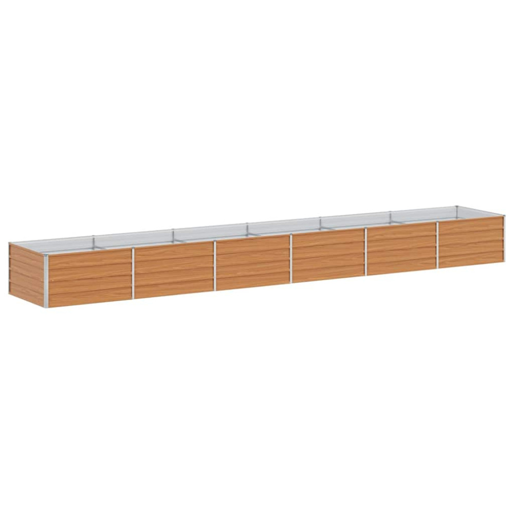 Produktbild för Upphöjd odlingslåda Ljusbrun 480 x 80 x 45 cm Galvaniserat stål