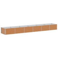 Produktbild för Upphöjd odlingslåda Ljusbrun 480 x 80 x 45 cm Galvaniserat stål