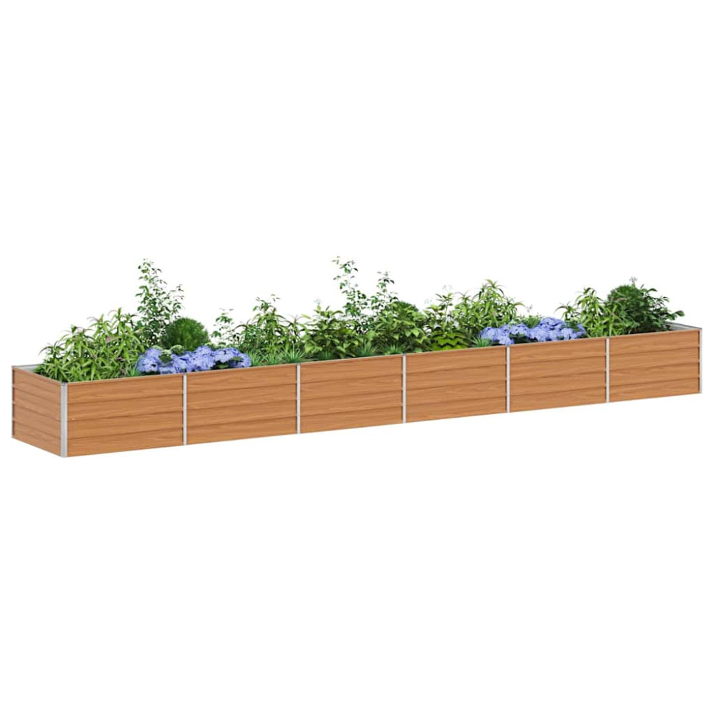 Produktbild för Upphöjd odlingslåda Ljusbrun 480 x 80 x 45 cm Galvaniserat stål
