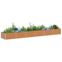 Produktbild för Upphöjd odlingslåda Ljusbrun 480 x 80 x 45 cm Galvaniserat stål