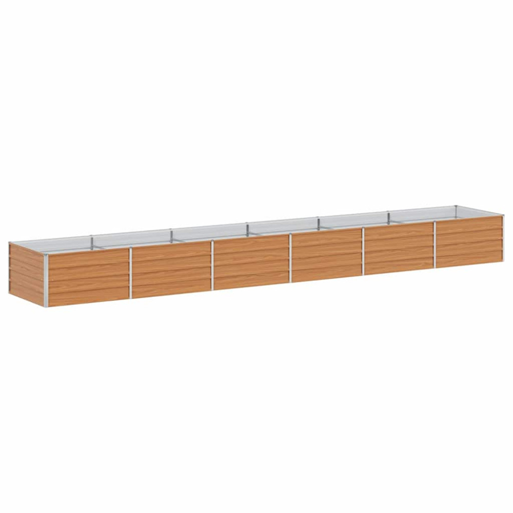 Produktbild för Upphöjd odlingslåda Ljusbrun 480 x 80 x 45 cm Galvaniserat stål