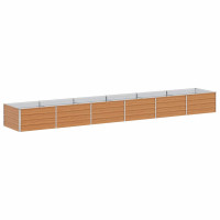Produktbild för Upphöjd odlingslåda Ljusbrun 480 x 80 x 45 cm Galvaniserat stål