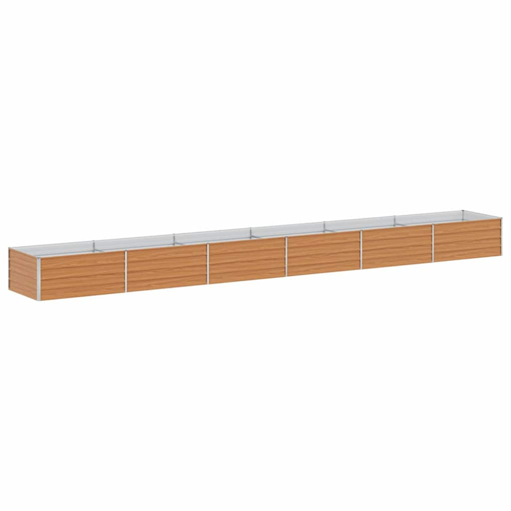 Produktbild för Upphöjd odlingslåda Ljusbrun 600 x 80 x 45 cm Galvaniserat stål