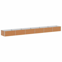 Produktbild för Upphöjd odlingslåda Ljusbrun 600 x 80 x 45 cm Galvaniserat stål