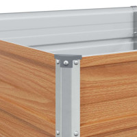 Produktbild för Upphöjd odlingslåda Ljusbrun 600 x 80 x 45 cm Galvaniserat stål