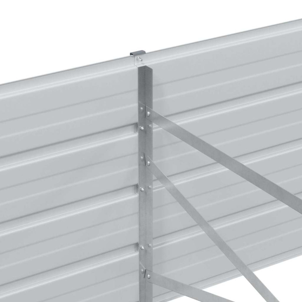 Produktbild för Upphöjd odlingslåda Ljusbrun 600 x 80 x 45 cm Galvaniserat stål