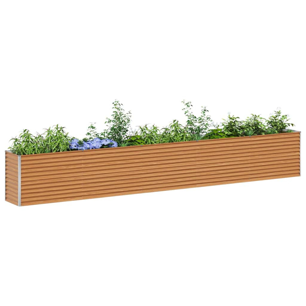 Produktbild för Upphöjd odlingslåda Ljusbrun 485 x 50 x 68 cm Galvaniserat Stål