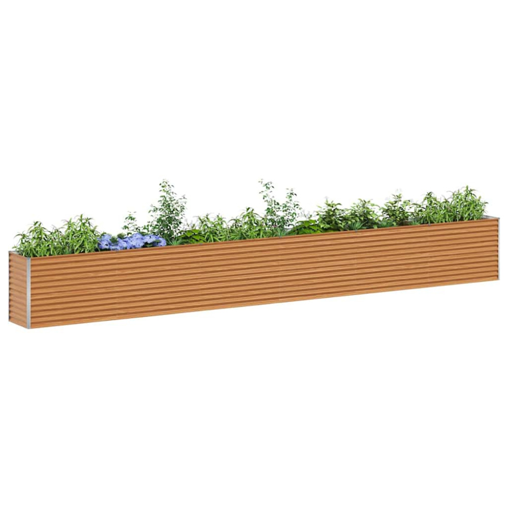 Produktbild för Upphöjd odlingslåda Ljusbrun 582 x 50 x 68 cm Galvaniserat Stål