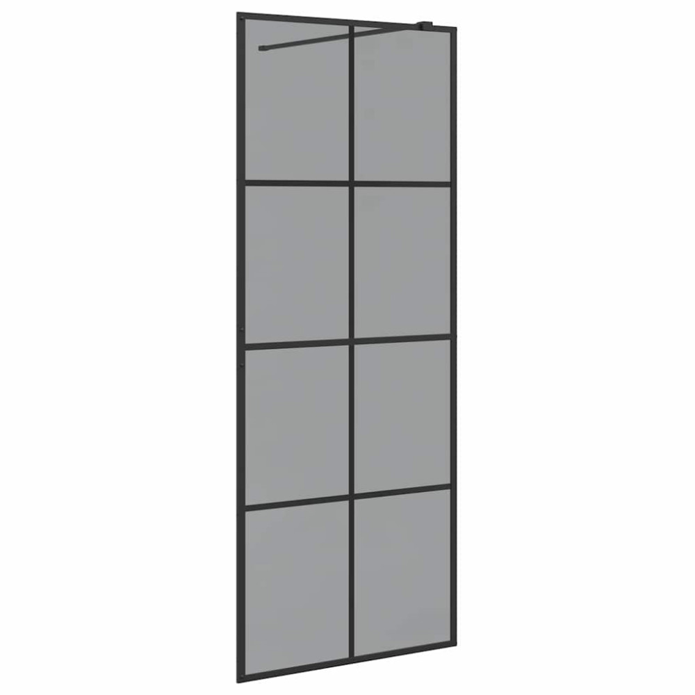 Produktbild för Walk-in Duschvägg Svart 80 x 195 cm härdat glas