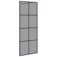 Produktbild för Walk-in Duschvägg Svart 80 x 195 cm härdat glas