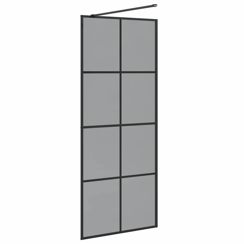 Produktbild för Walk-in Duschvägg Svart 80 x 195 cm härdat glas