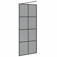 Produktbild för Walk-in Duschvägg Svart 80 x 195 cm härdat glas
