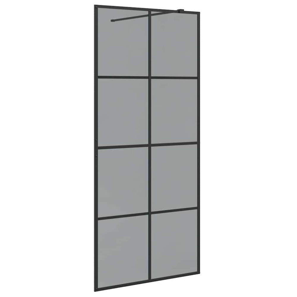 Produktbild för Walk-in Duschvägg Svart 90 x 195 cm härdat glas