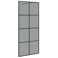 Produktbild för Walk-in Duschvägg Svart 90 x 195 cm härdat glas