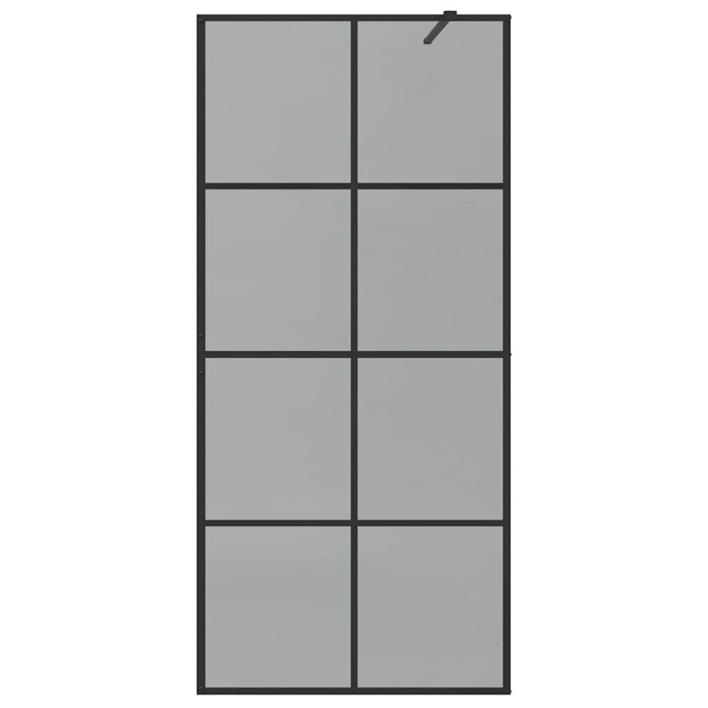 Produktbild för Walk-in Duschvägg Svart 90 x 195 cm härdat glas